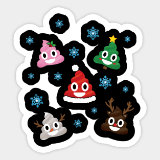 emoticon Christmas Poop' Funny Christmas emoticon Sticker